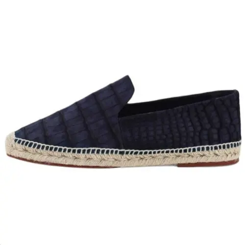 Loro Piana Seaside Crocodile Leather Espadrilles Men's Blue