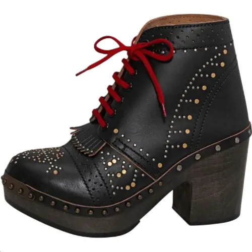 Burberry Antrim Leather Ankle Boots 6CM Women's Black