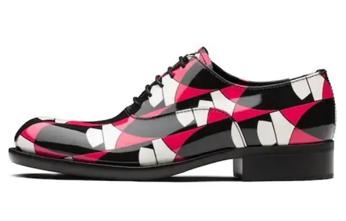 PRADA Patent Leather Dress Shoes Women's Red Black