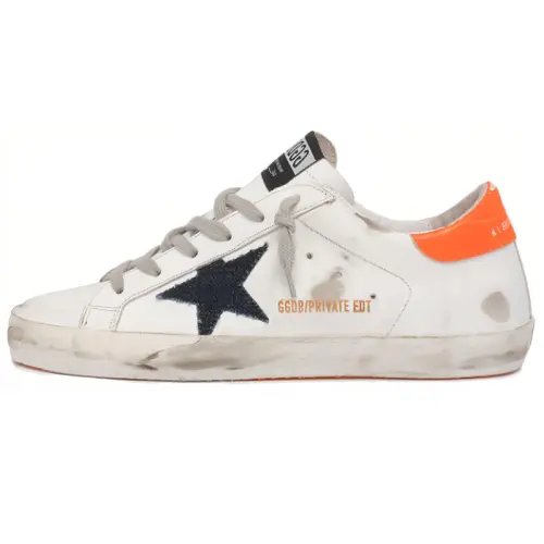 Golden Goose Super Star Low top Stylish Skateboarding Shoes Women's Black Label Orange Heel Tab