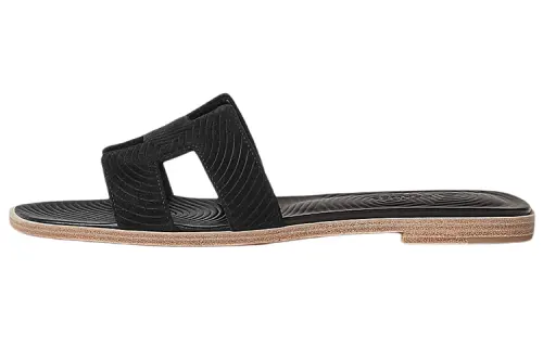 HERMES Oran Fashion Slippers Women's Black