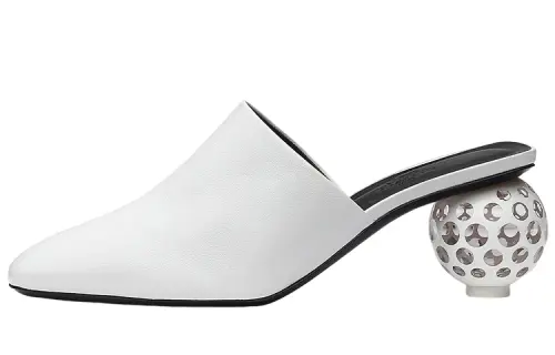 HERMES Darcy Irregular Heel High Heels Women's White