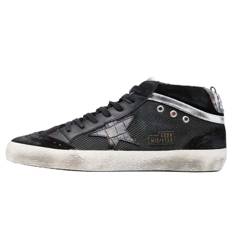 Golden Goose Mid Star Skateboard Shoes Men's Mid Top Black