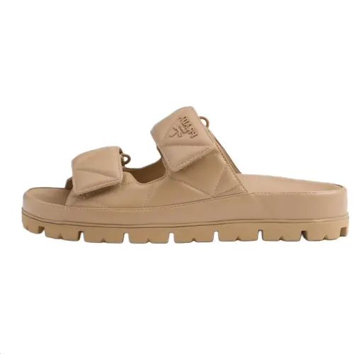 PRADA Slide Slippers Women's Sand Beige Yellow