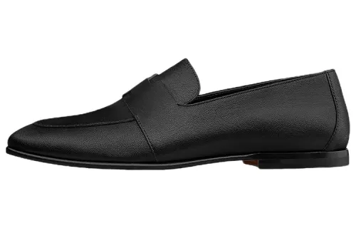 HERMES Ancora Sheepskin Women's Casual Shoes Women's Black