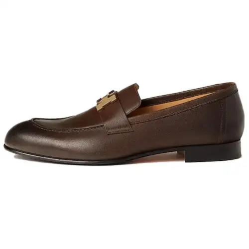 HERMES PARIS Loafers Men's Brown