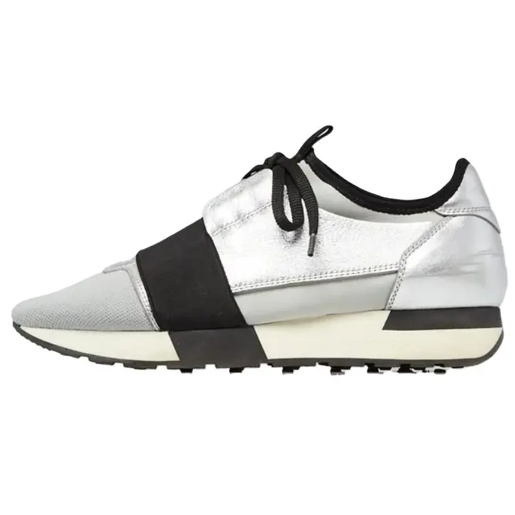 Balenciaga Race Runner Low top Casual Shoes Men's Silver
