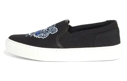 KENZO K Skate Tiger Low top Stylish Skateboarding Shoes Women's Black White
