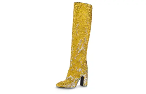 LOUIS VUITTON Donna Knee High Boots 9.5cm Women's Gold
