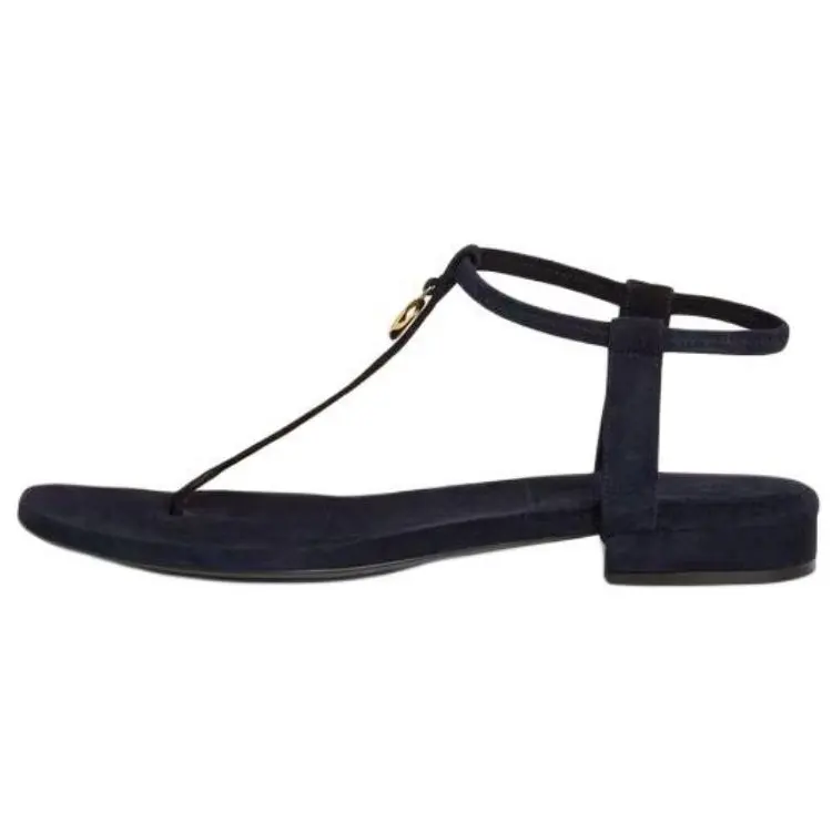 Loro Piana Round toe open toe strap sandals women's blue