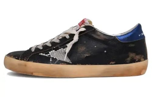Golden Goose Super Star Leather Stylish Skateboarding Shoes Men's Black