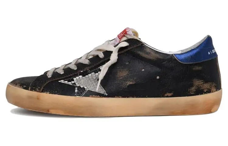 Golden Goose Super Star Leather Stylish Skateboarding Shoes Men's Black