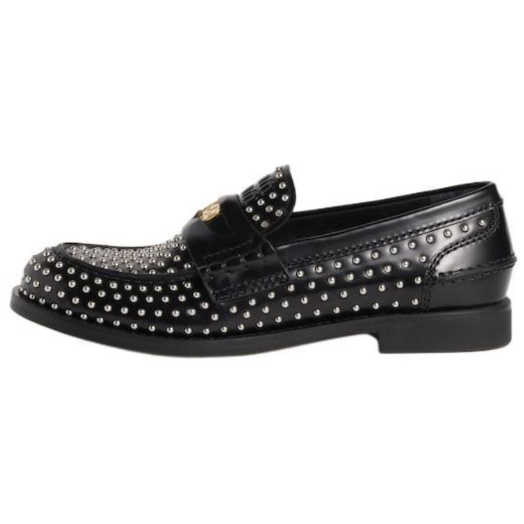 MIU MIU Leather Loafers Women's Black