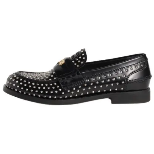 MIU MIU Leather Loafers Women's Black