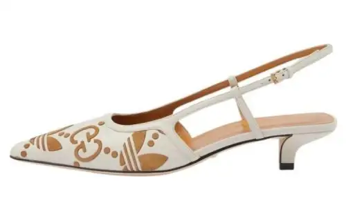 Adidas Originals x GUCCI Leather Cone Heel High Heels Women's White