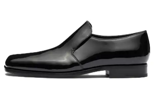 PRADA Patent Leather Loafers 2.5cm Men's Black