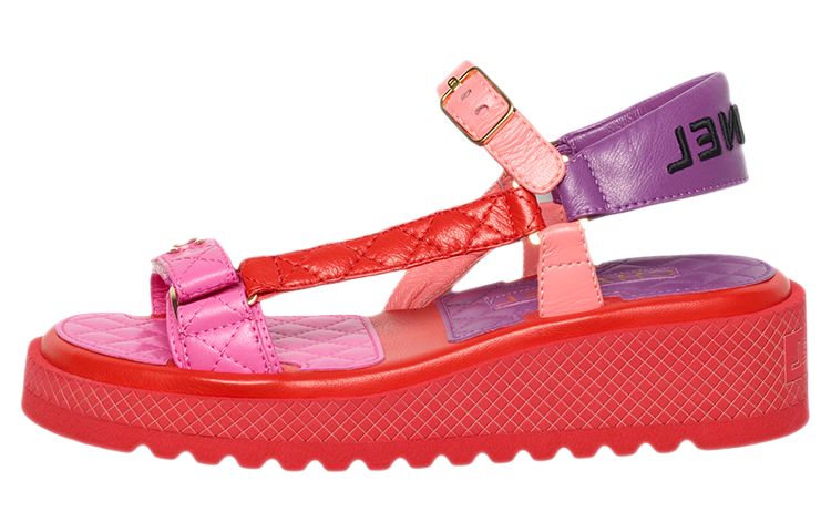 CHANEL Beach Sandals Women's Red