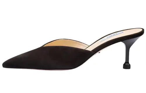 PRADA Leather Cone Heel High Heels Women's Black