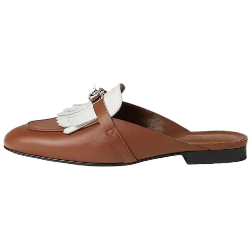 HERMES Oz Closed Toe Slippers Women's Brown