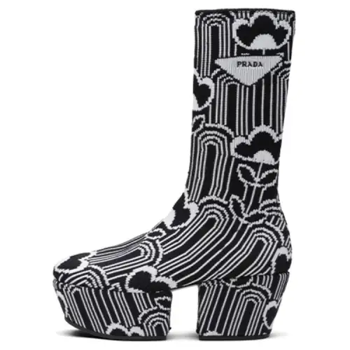 PRADA Ankle Boots Women's Black/White