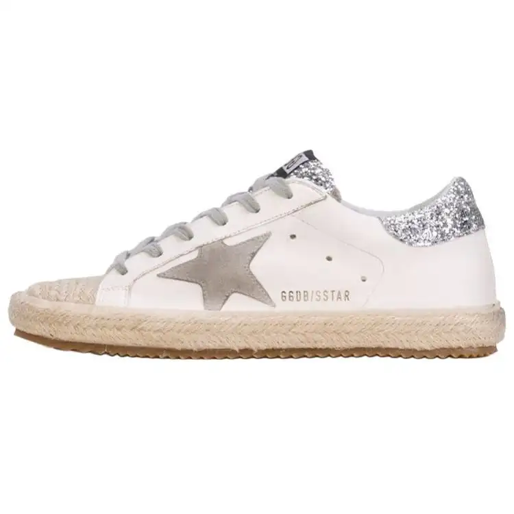 Golden Goose Super Star Low top Stylish Skateboarding Shoes Women's White Gold