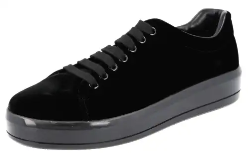 PRADA Suede Low top Skateboard Shoes Unisex Black