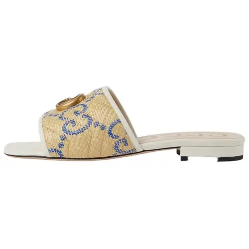 GUCCI Slide Slippers Women's Brown/Blue