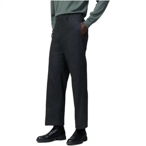 HERMES Casual Pants Men's Gray Moderate Straight Fit Pants