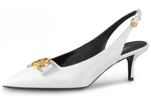 LOUIS VUITTON Insider Cow Leather, Patent Leather Slim Heel High Heels 5.5cm Women's White