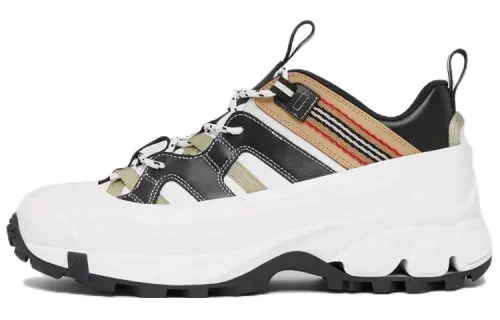 Burberry Arthur Leather Low top Casual Shoes Men's White Brown