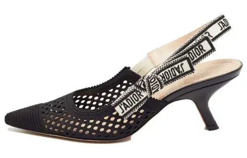 DIOR J'Adior Irregular Heel High Heels 7cm Women's Black White