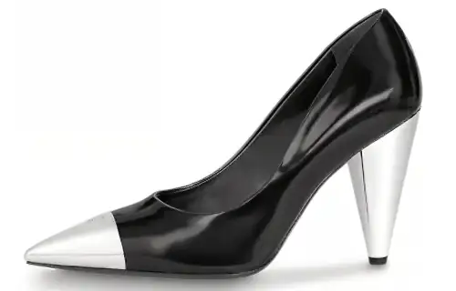 LOUIS VUITTON Effigy Cone Heel High Heels Women's Black Silver