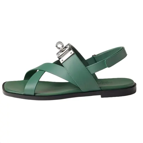 HERMES Ines One Strap Sandals Women's Green