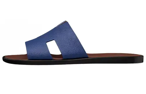 HERMES Izmir Stylish Sandal Men's Blue Brown