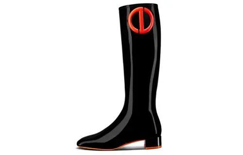 DIOR Idole Leather Knee high Boots Women's Black
