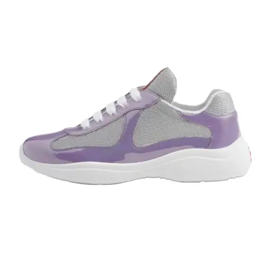 PRADA America's Cup Calfskin Low top Casual Shoes 2.5cm Women's Purple