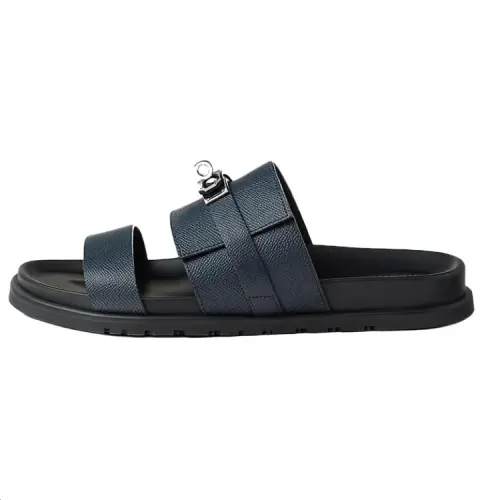HERMES Quiet Slide Slippers Men's Blue