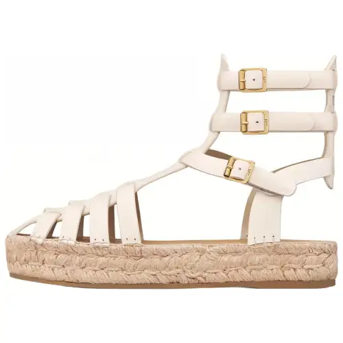 DIOR Dioriviera Cow Leather Roman Sandals Women's White
