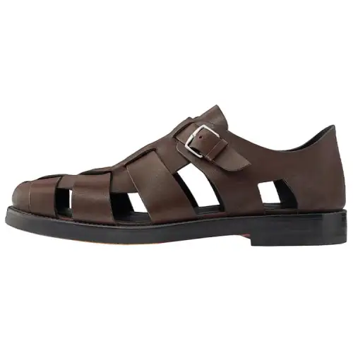 HERMES Clement Beach Sandals Men's Chocolate