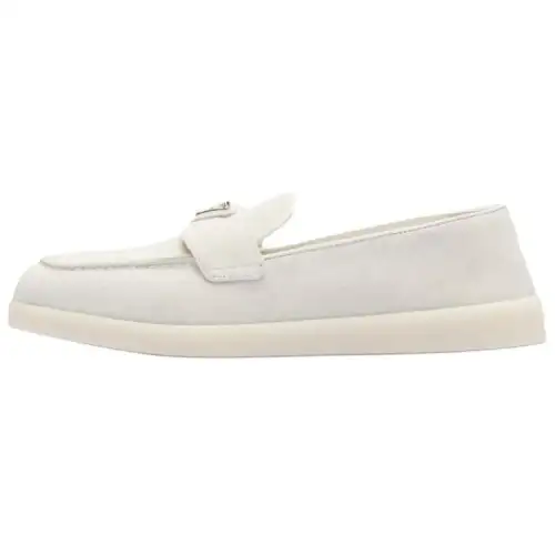 PRADA Suede Casual Shoes Women's White