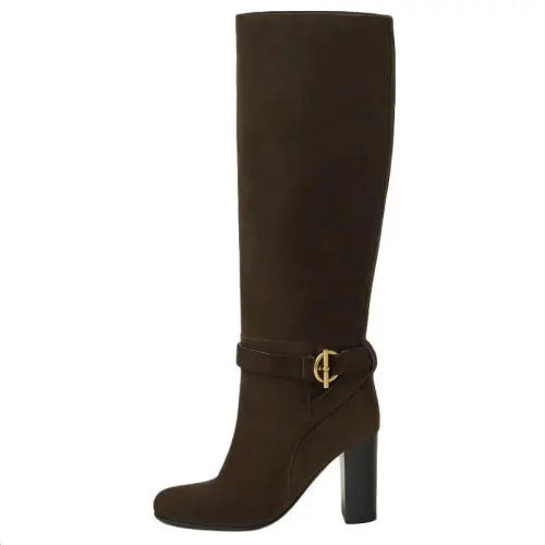 HERMES Joanna Knee high Boots 9cm Women's Brown