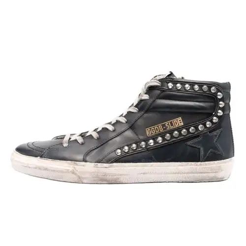 Golden Goose Slide Black Studded