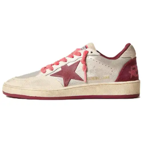 Golden Goose Ball Star Leather Low top Skateboard Shoes Men's Red