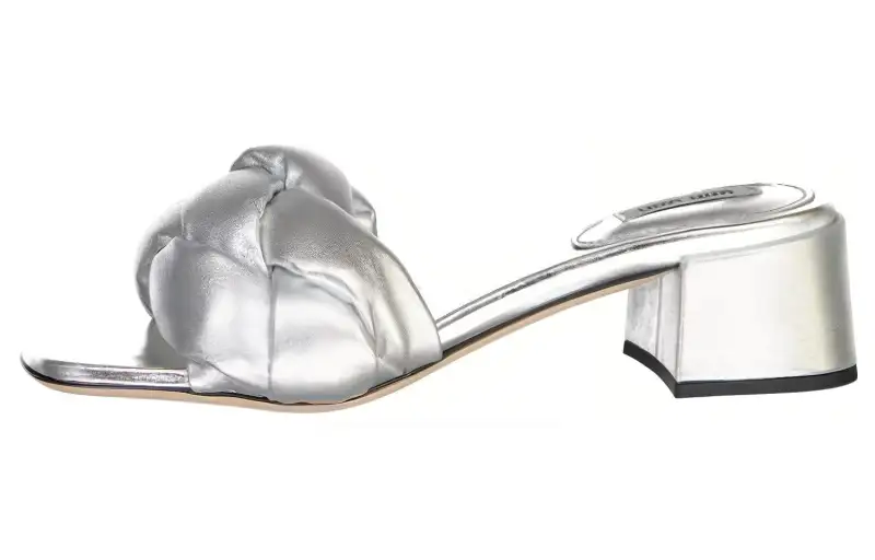 MIU MIU Slide Slippers Women's Silver