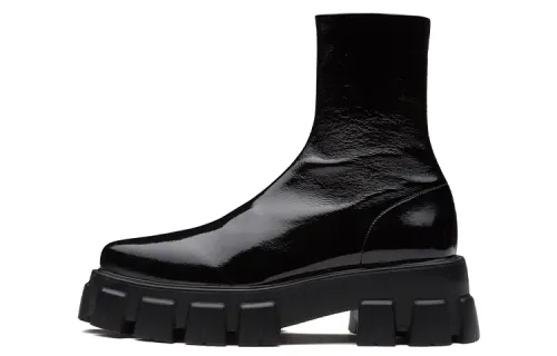 PRADA Monolith Ankle Boots Women's Black
