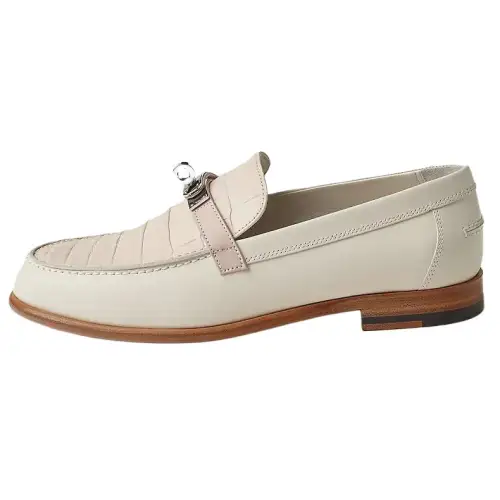 HERMES Destan Loafers Women's White