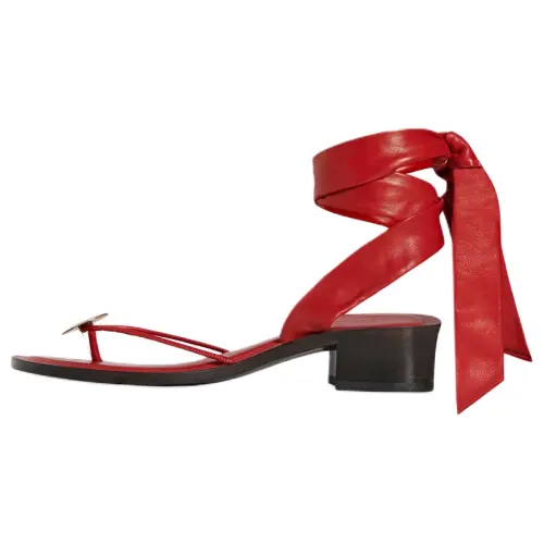 THE ROW Cord Leather One Strap Sandals 3.6cm Women's Red