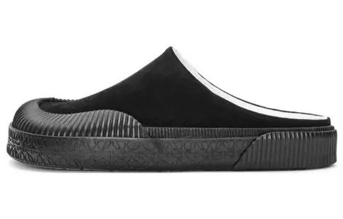 LOEWE Comfortable Round Toe Rubber Sole Closed Toe Slippers Women's Black
