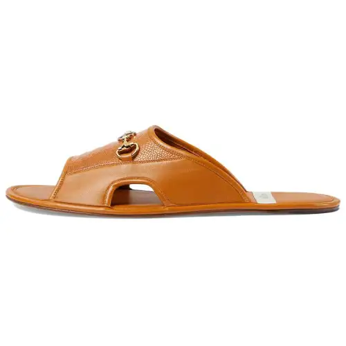 GUCCI Slide Slippers Men's Brown Yellow