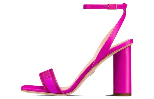 DIOR Dway Leather One Strap Sandals 10cm Women's Fuchsia